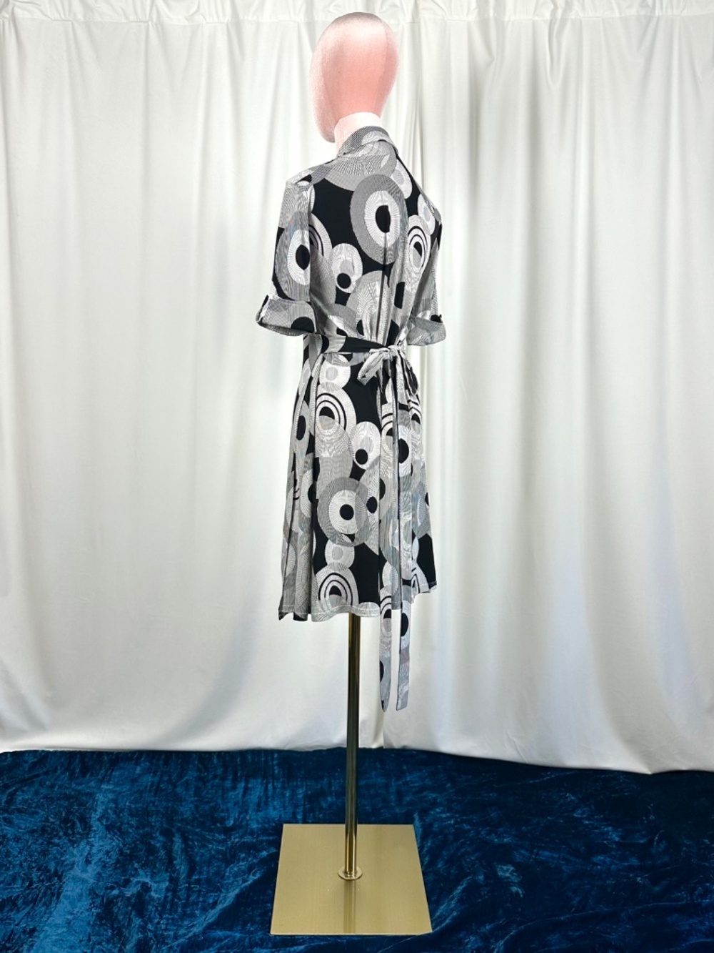Vintage Y2K Intrigue New York Abstract Wrap Tie Dress XS/S - Picture 13 of 16